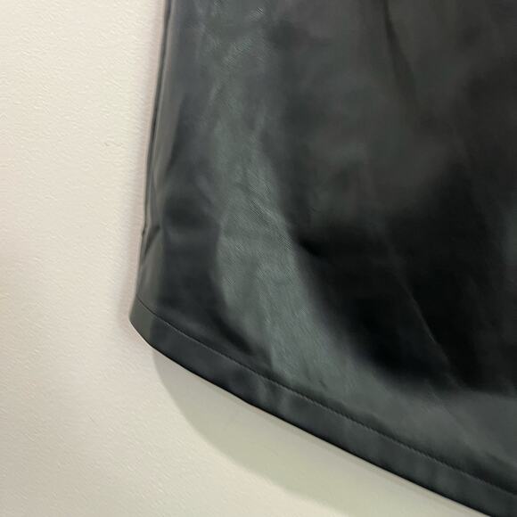 Vero Moda Faux Leather Mini Skirt Size S Black Wrap Style Y2K Grunge - Picture 4 of 8